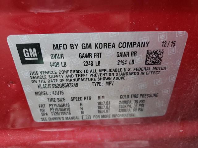 Photo 14 from auction – 2016 BUICK ENCORE CON with VIN KL4CJFSB2GB593249