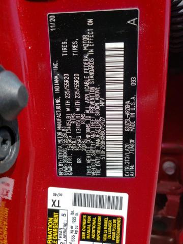 Photo 14 from auction – 2021 TOYOTA HIGHLANDER with VIN 5TDFZRBHXMS075427