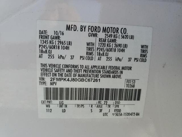 Photo 14 from auction – 2016 FORD EDGE SEL with VIN 2FMPK4J80GBC67261