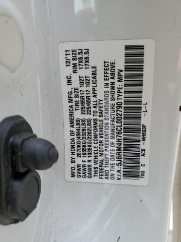 Photo 14 from auction – 2012 HONDA CR-V EXL with VIN 5J6RM4H76CL002790