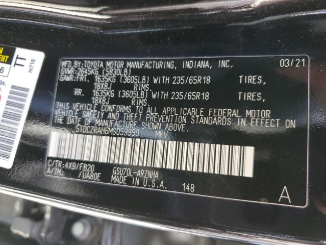 Photo 14 from auction – 2021 TOYOTA HIGHLANDER with VIN 5TDCZRAH6MS059990