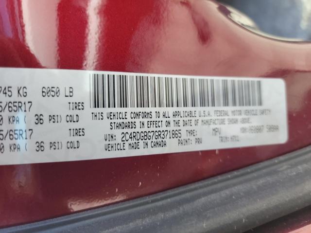 Photo 10 from auction – 2016 DODGE GRAND CARA with VIN 2C4RDGBG7GR371865