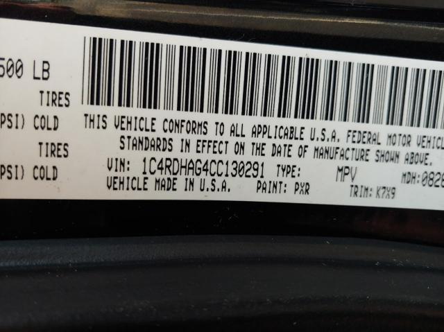 Photo 10 from auction – 2012 DODGE DURANGO SX with VIN 1C4RDHAG4CC130291