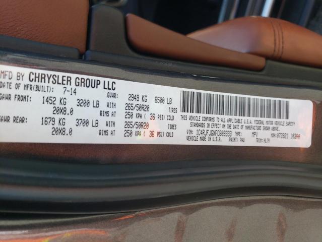 Photo 14 from auction – 2015 JEEP GRAND CHER with VIN 1C4RJFJGXFC609333