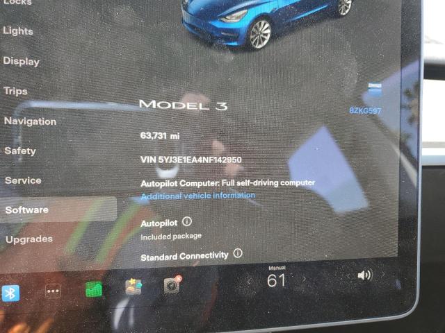 Photo 9 from auction – 2022 TESLA MODEL 3 with VIN 5YJ3E1EA4NF142950