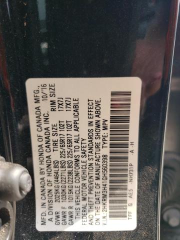 Photo 14 from auction – 2016 HONDA CR-V SE with VIN 2HKRM3H41GH560398
