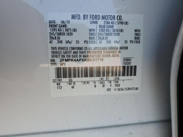 Photo 14 from auction – 2019 FORD EDGE ST with VIN 2FMPK4APXKBC31710