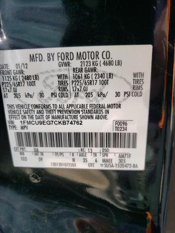 Photo 14 from auction – 2012 FORD ESCAPE LIM with VIN 1FMCU9EG7CKB74762