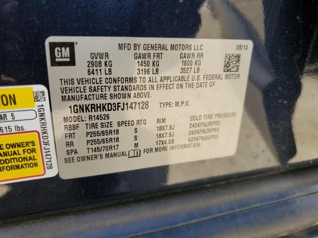 Photo 14 from auction – 2015 CHEVROLET TRAVERSE L with VIN 1GNKRHKD3FJ147128