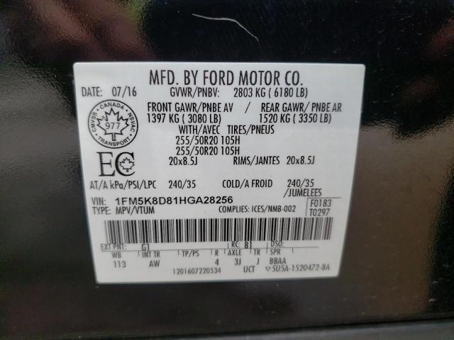 Foto 14 de la subasta – 2017 FORD EXPLORER X con VIN 1FM5K8D81HGA28256