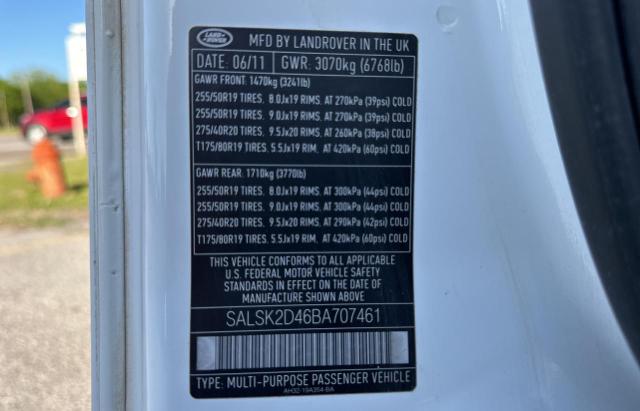 Photo 10 from auction – 2011 LAND ROVER RANGE ROVE with VIN SALSK2D46BA707461