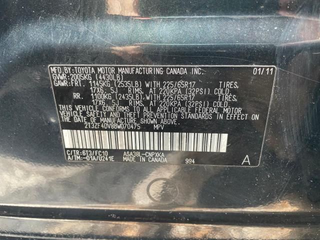 Photo 10 from auction – 2011 TOYOTA RAV4 with VIN 2T3ZF4DV8BW070475