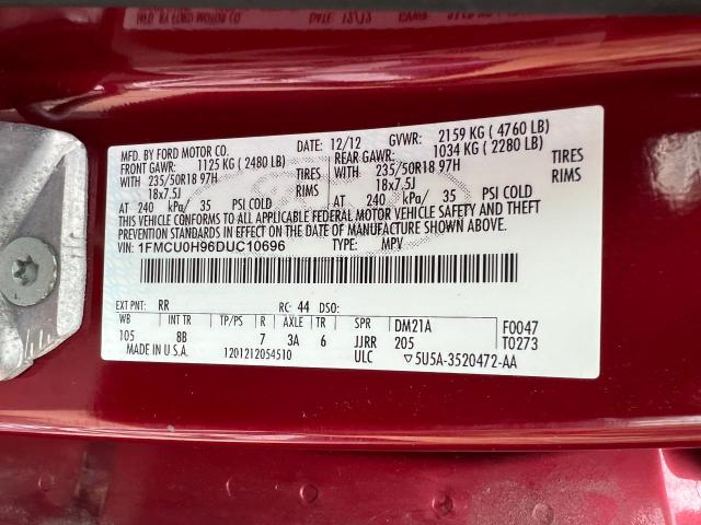 Photo 10 from auction – 2013 FORD ESCAPE SEL with VIN 1FMCU0H96DUC10696