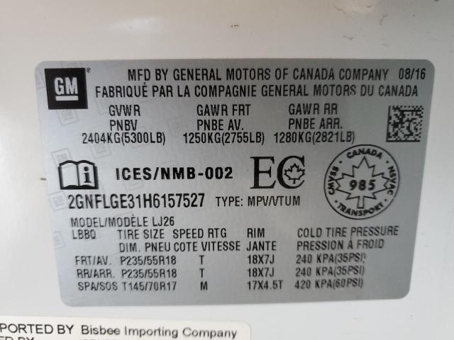 Photo 14 from auction – 2017 CHEVROLET EQUINOX PR with VIN 2GNFLGE31H6157527