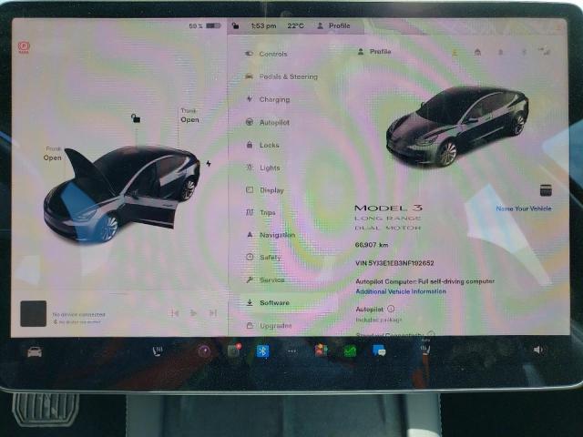 Photo 9 from auction – 2022 TESLA MODEL 3 with VIN 5YJ3E1EB3NF192652