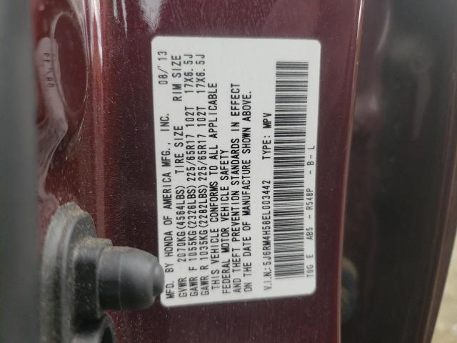 Photo 14 from auction – 2014 HONDA CR-V EX with VIN 5J6RM4H58EL003442