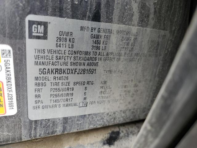 Photo 14 from auction – 2015 BUICK ENCLAVE with VIN 5GAKRBKDXFJ281691