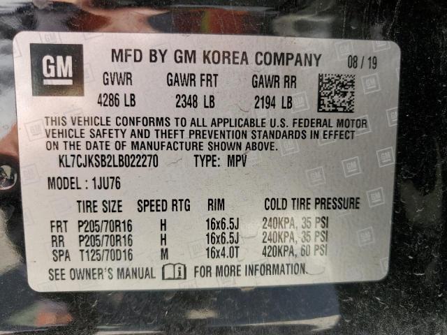 Photo 14 from auction – 2020 CHEVROLET TRAX LS with VIN KL7CJKSB2LB022270