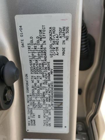Photo 14 from auction – 2004 LEXUS GX 470 with VIN JTJBT20X640040451