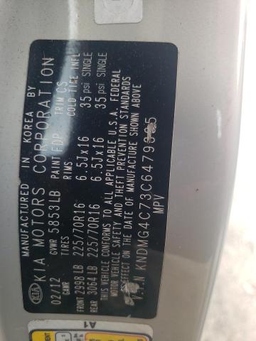 Photo 14 from auction – 2012 KIA SEDONA LX with VIN KNDMG4C73C6479335