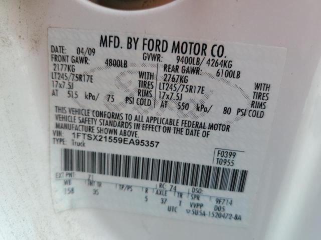 Photo 10 from auction – 2009 FORD F250 SUPER with VIN 1FTSX21559EA95357