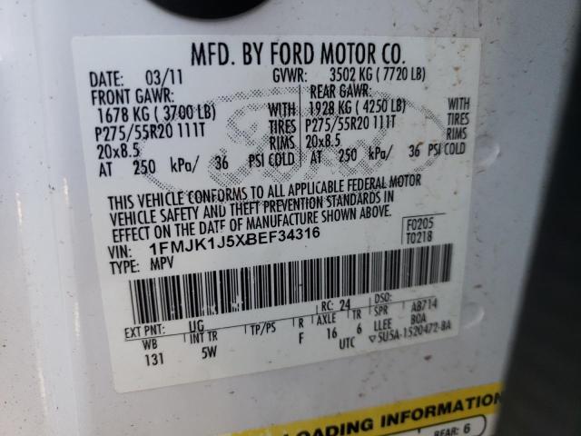Photo 14 from auction – 2011 FORD EXPEDITION with VIN 1FMJK1J5XBEF34316