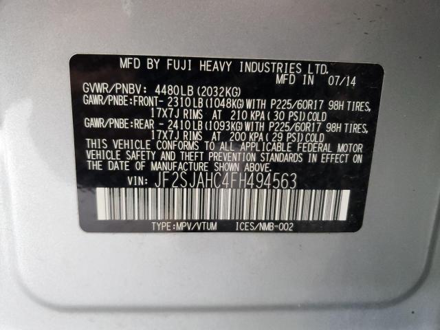 Photo 14 from auction – 2015 SUBARU FORESTER 2 with VIN JF2SJAHC4FH494563