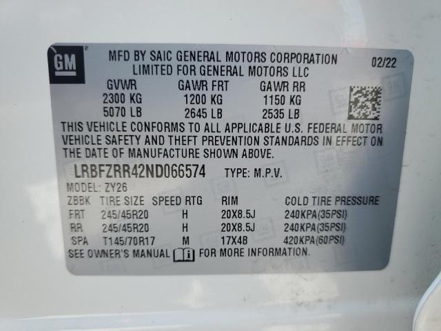Photo 14 from auction – 2022 BUICK ENVISION A with VIN LRBFZRR42ND066574