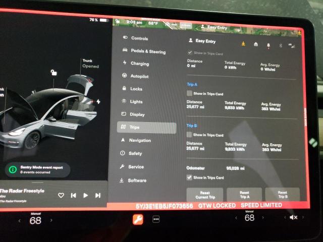 Photo 9 from auction – 2018 TESLA MODEL 3 with VIN 5YJ3E1EB5JF073656