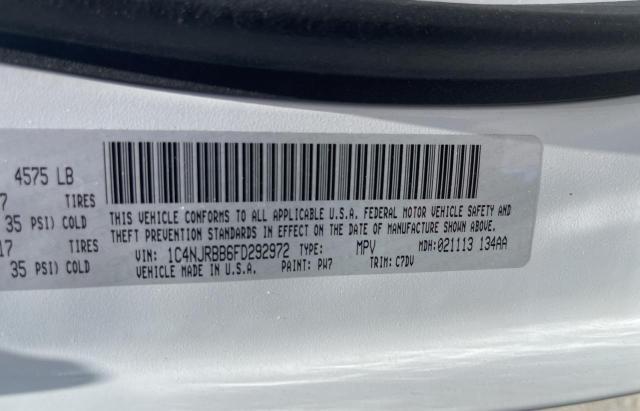 Photo 10 from auction – 2015 JEEP PATRIOT SP with VIN 1C4NJRBB6FD292972