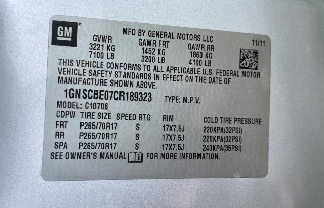 Photo 10 from auction – 2012 CHEVROLET TAHOE C150 with VIN 1GNSCBE07CR189323