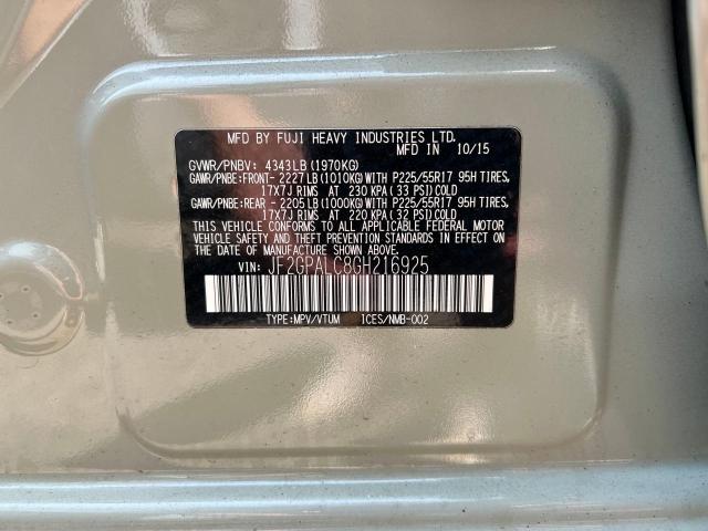 Photo 10 from auction – 2016 SUBARU CROSSTREK with VIN JF2GPALC8GH216925