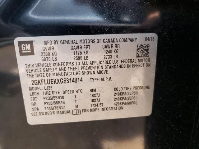 Photo 14 from auction – 2016 GMC TERRAIN SL with VIN 2GKFLUEKXG6314814