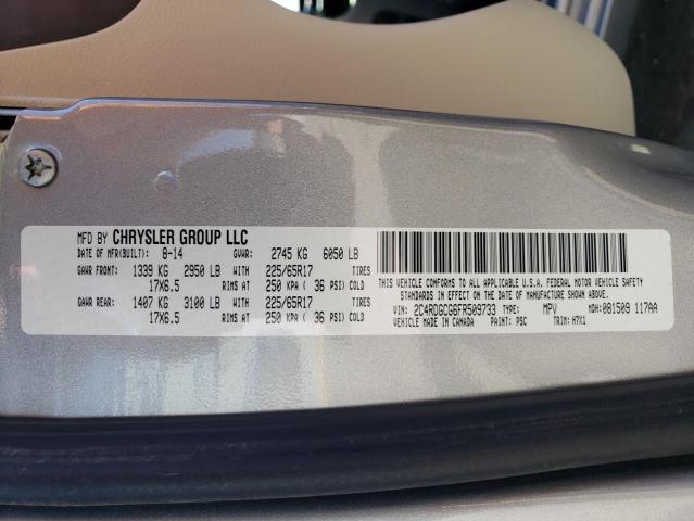 Photo 14 from auction – 2015 DODGE GRAND CARA with VIN 2C4RDGCG6FR509733