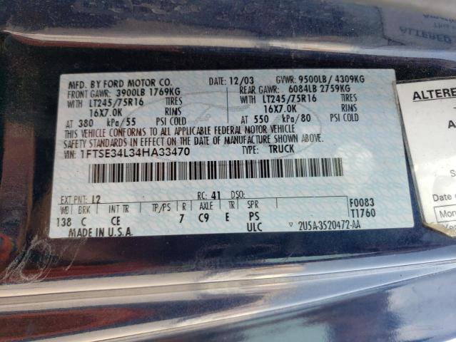 Photo 14 from auction – 2004 FORD ECONOLINE with VIN 1FTSE34L34HA33470