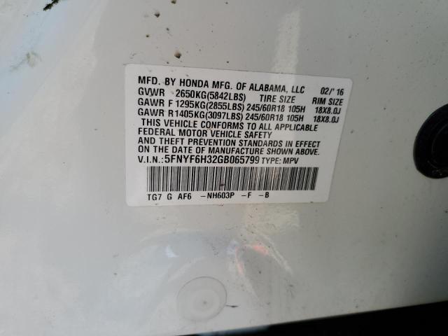 Photo 14 from auction – 2016 HONDA PILOT EX with VIN 5FNYF6H32GB065799