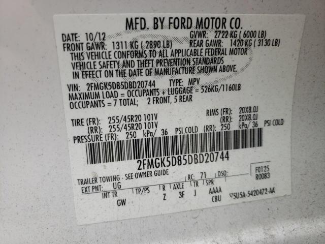 Photo 14 from auction – 2013 FORD FLEX LIMIT with VIN 2FMGK5D85DBD20744