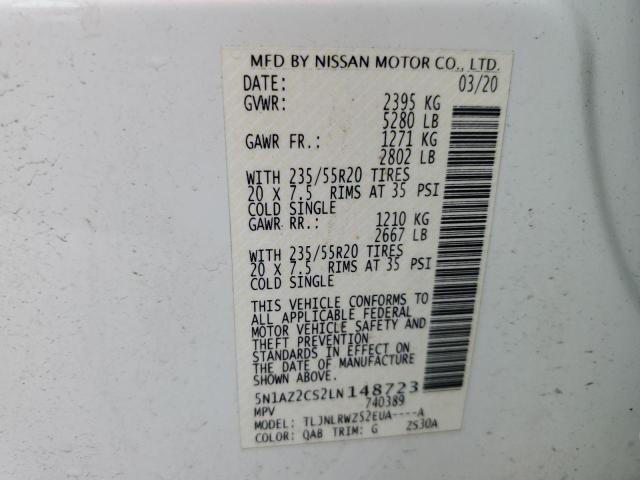 Photo 14 from auction – 2020 NISSAN MURANO with VIN 5N1AZ2CS2LN148723