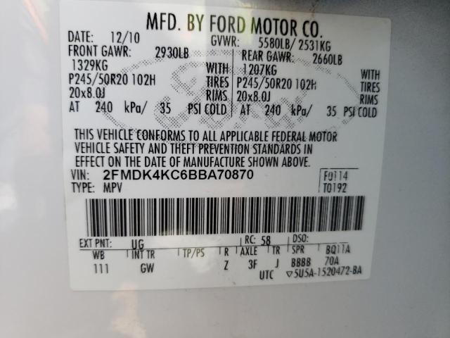 Photo 14 from auction – 2011 FORD EDGE LIMIT with VIN 2FMDK4KC6BBA70870