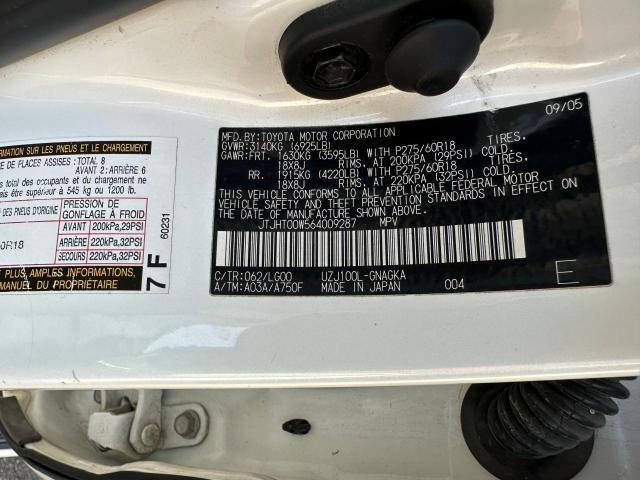 Photo 10 from auction – 2006 LEXUS LX 470 with VIN JTJHT00W564009287