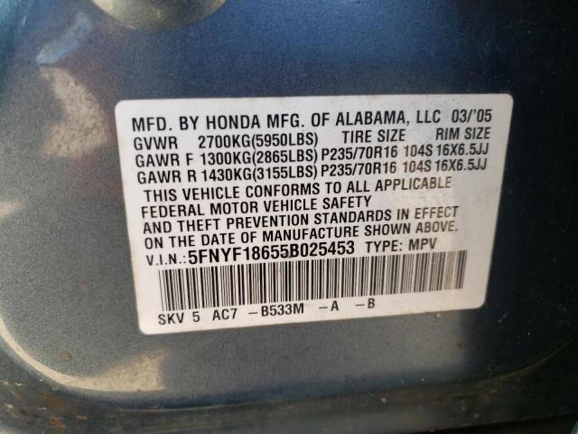 Photo 14 from auction – 2005 HONDA PILOT with VIN 5FNYF18655B025453