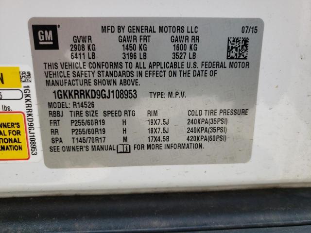 Photo 14 from auction – 2016 GMC ACADIA SLT with VIN 1GKKRRKD9GJ108953
