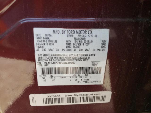 Photo 14 from auction – 2016 LINCOLN MKX SELECT with VIN 2LMTJ8KR6GBL89367