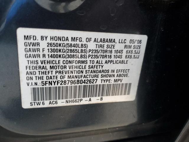 Photo 14 from auction – 2006 HONDA PILOT EX with VIN 5FNYF28796B042627