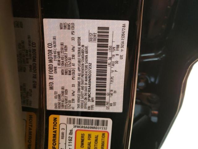 Photo 14 from auction – 2022 FORD BRONCO SPO with VIN 3FMCR9A69NRD37232