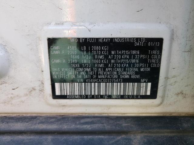 Photo 14 from auction – 2013 SUBARU OUTBACK 2. with VIN 4S4BRCAC0D3275473