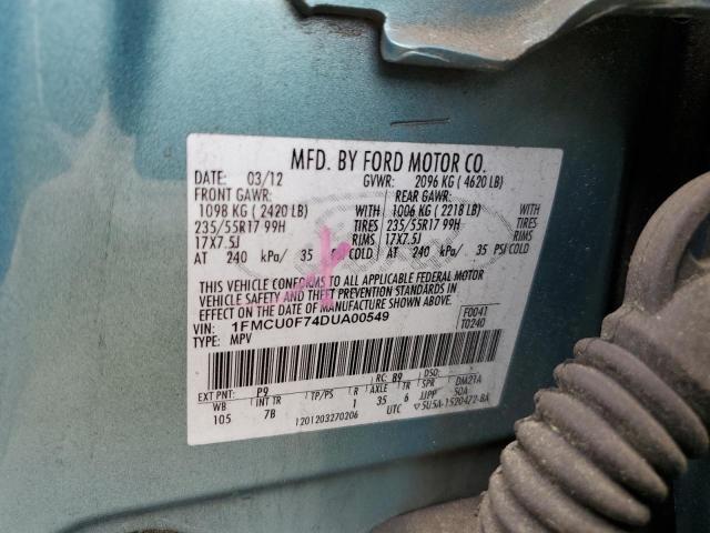 Photo 14 from auction – 2013 FORD ESCAPE S with VIN 1FMCU0F74DUA00549