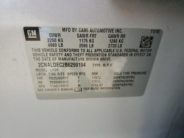 Photo 14 from auction – 2011 CHEVROLET EQUINOX LT with VIN 2CNALDEC2B6299194