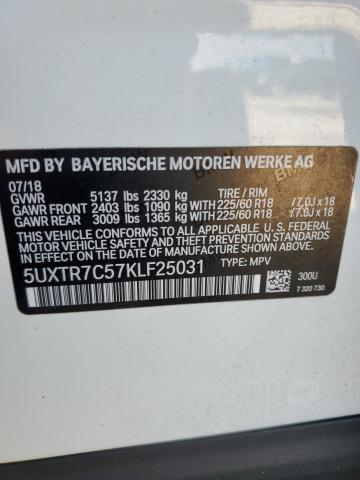 Photo 14 from auction – 2019 BMW X3 SDRIVE3 with VIN 5UXTR7C57KLF25031