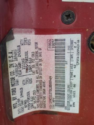 Photo 14 from auction – 1990 FORD BRONCO II with VIN 1FMCU12T0LUB08464